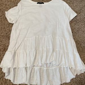 Cute white ruffle shirt size medium
